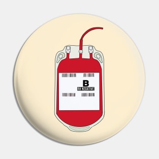 B Negative Blood Bag Pin