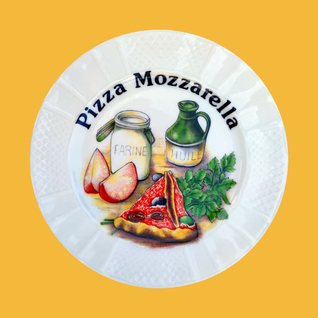 Pizza Mozarella, a dinner plate of delicious foods by JonDelorme