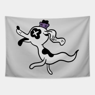 Retro Ghost Dog Cartoon Tapestry