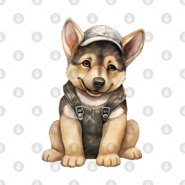 Farmer German Shepherd Dog by Chromatic Fusion Studio