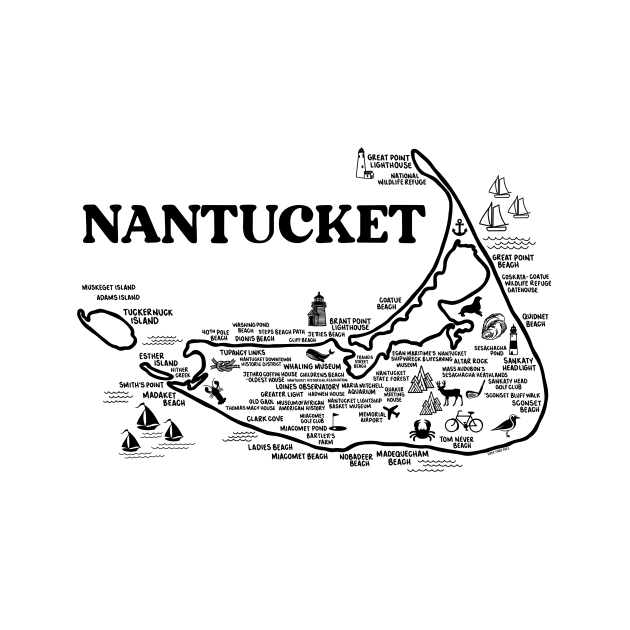 Nantucket Map by fiberandgloss