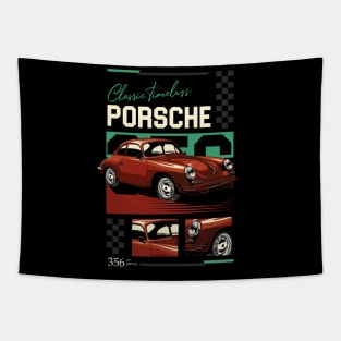 Retro Porsche 356 Tapestry