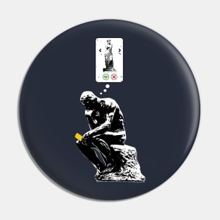 Rodin Thinker Statue Dating App for Art History Fan Pin