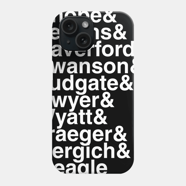 Parks and Rec helvetica list Phone Case by DennisMcCarson