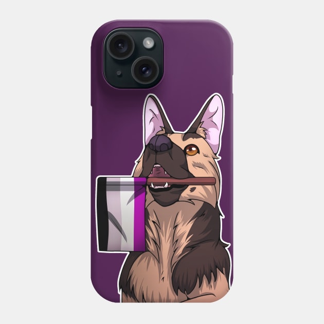 Puppy with Asexual Pride Flag Phone Case by SakuraDragon