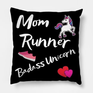 Mom Runner Badass Unicorn Pillow