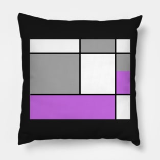 Squares and Rectangles  Purple , Grey, and White Pillow