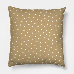 gold background white dots Pillow