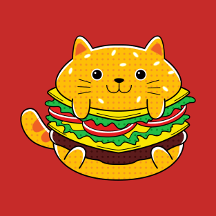 Cute Cat Burger T-Shirt