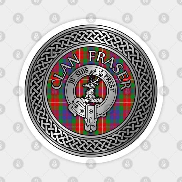 Clan Fraser Crest & Tartan Knot Magnet by Taylor'd Designs