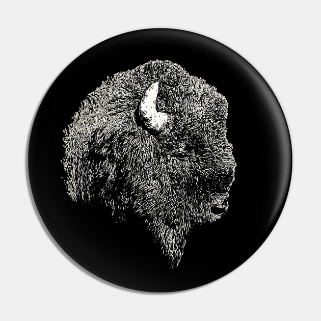 Bison portrait 3 Pin by Guardi