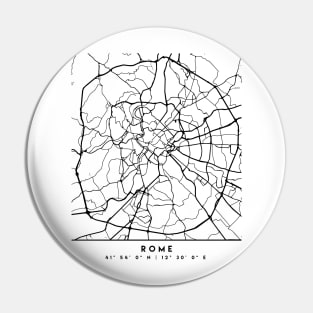 ROME ITALY BLACK CITY STREET MAP ART Pin