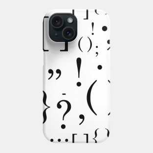 Punctuation Pattern (Black) Phone Case