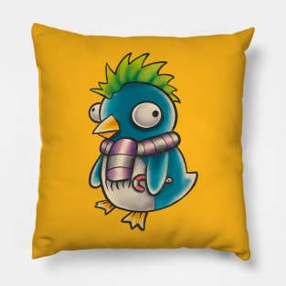 Holiday Christmas punk penguin Pillow