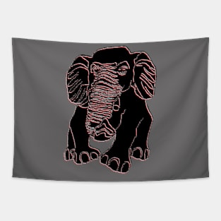 Elephant silhouette Siluet 3D 大象 elefant pixelart Tapestry