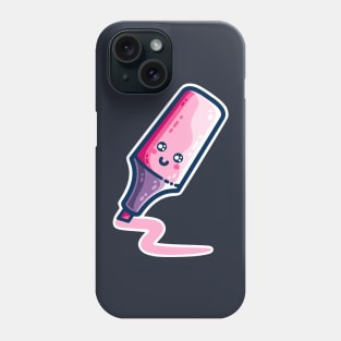 Pink Highlighter Pen Kawaii Cute Phone Case