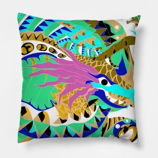 the octopus dragon under the deep sea ecopop kaiju Pillow