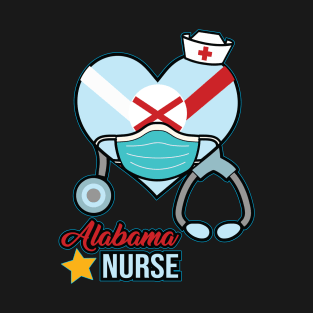 Alabama Nurse  - Love RN LPN CNA State Nursing T-Shirt