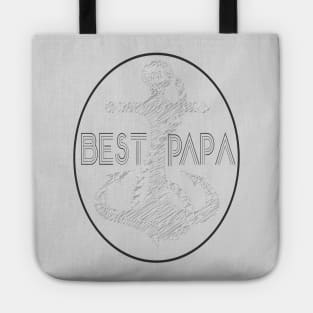 funny world's best papa ever, Funny white Fathers Day, husband Tote