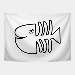 funny fish skeleton Tapestry