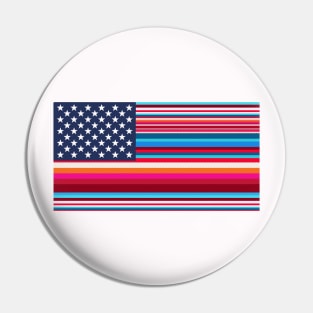 Proud Mexican American // Serape American Flag // USA Serape Pin