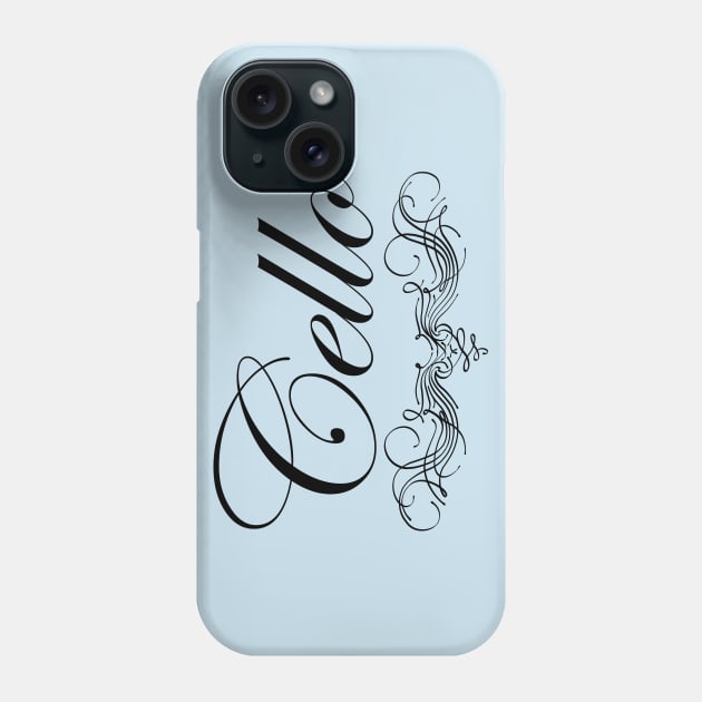 Cello Script Phone Case by Barthol Graphics