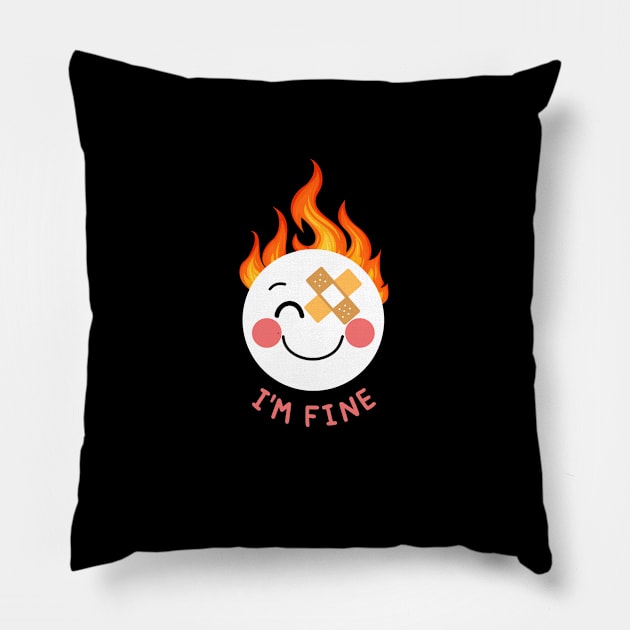 Fire Smiley Face Depression Mental Health Cute Funny Gift Sarcastic Happy Fun Introvert Awkward Geek Hipster Silly Inspirational Motivational Birthday Pillow by EpsilonEridani