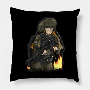 Female Israel Defense Forces soldier. Pillow