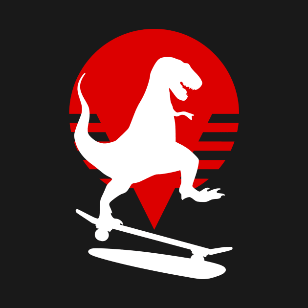 Dinosaur skateboarding skater skating shredding logo by Captain-Jackson