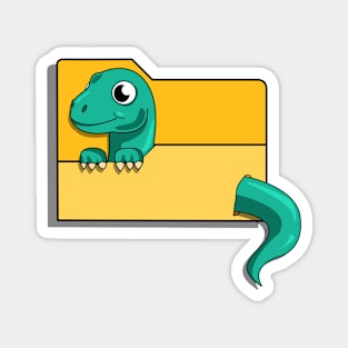 Dinosaur in a Folder Magnet