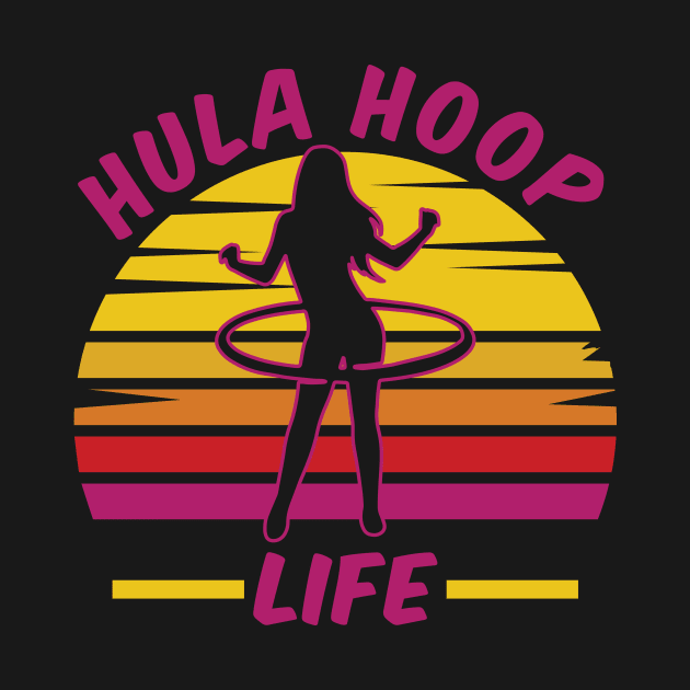 Hula Hoop Life Vintage Motif Gift Women by POS