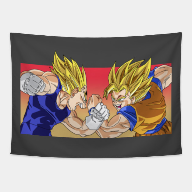 Goku X Majin Vegeta Dragon Ball Tapestry Teepublic