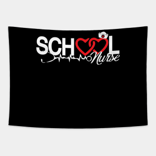 Funny School Nurse Heart T shirt Back to School Tapestry