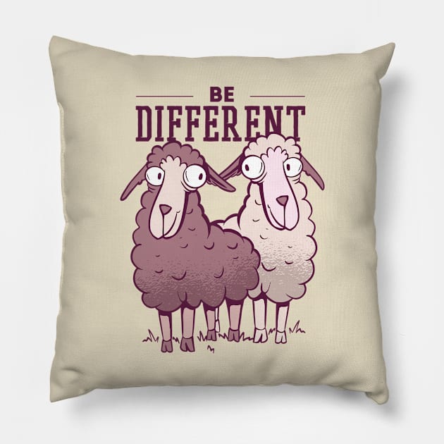 Be Different Sheep Pillow by Safdesignx