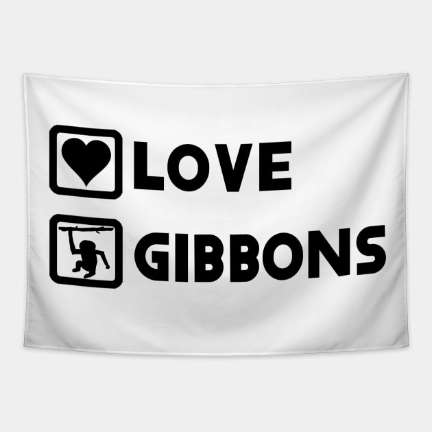Gibbon love design environmental protection monkey Tapestry by FindYourFavouriteDesign