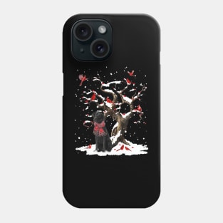 Black Labrador Scarf Cardinal Snow Christmas Phone Case