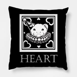 Love Ferret In White - Heart Quote - White Outlined Version Pillow