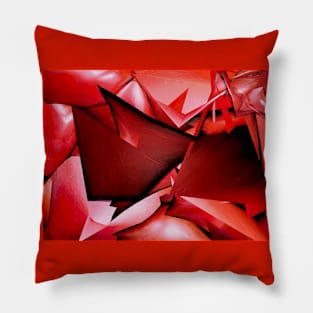 Geometric Shapes in Red Color Pillow