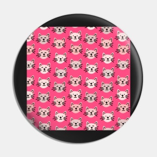 Cute cat pattern in pink Pin