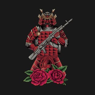 Samurai holding rifle illustration T-Shirt