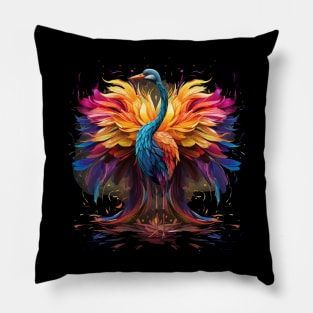 Whooping Crane Rainbow Pillow