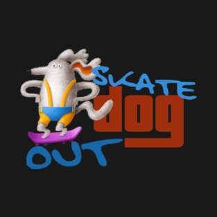 Skate Dog Out Pink Skateboard T-Shirt