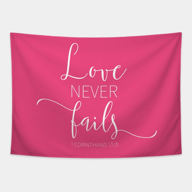 Love Never Fails Tapestry by beyerbydesign