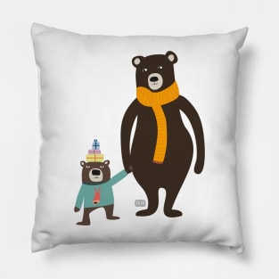 Christmas Mama Bear and Cub / Mamabär und Kind Pillow