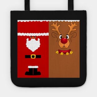 Santa Claus And Rudolph the reindeer Tote