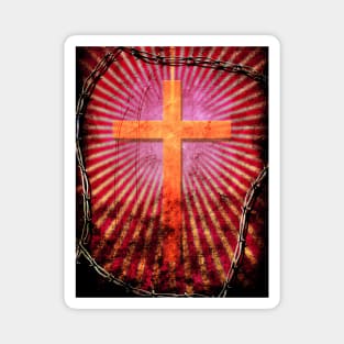 Christian cross in rays of light Magnet