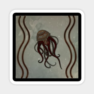 Elegant steampunk jellyfish Magnet