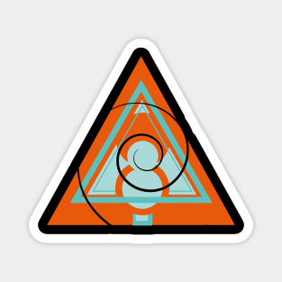 Orange Triangle geometric abstract Magnet