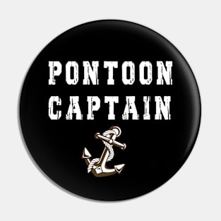 Pontoon Captain Distressed, Anchor Captain Skipper Gift Pin