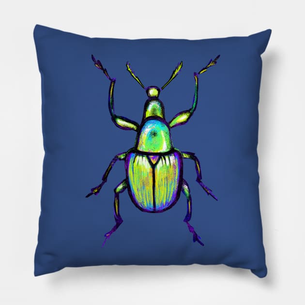 Iridescent Beetle Pillow by pastanaut